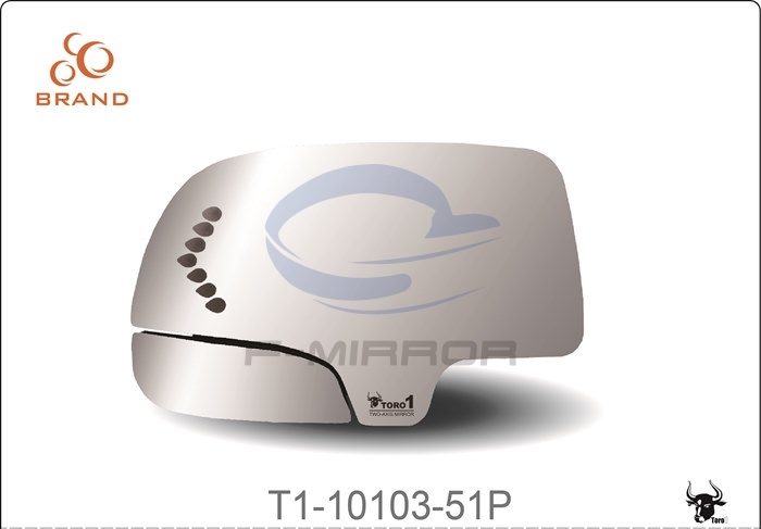 TORO1 TWO-AXIS MIRROR GLASS W/PLATE, VERSION 3 OE STYLE  FITTING