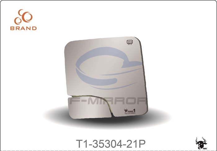 TORO1 TWO-AXIS MIRROR GLASS W/PLATE, OE STYLE FITTING