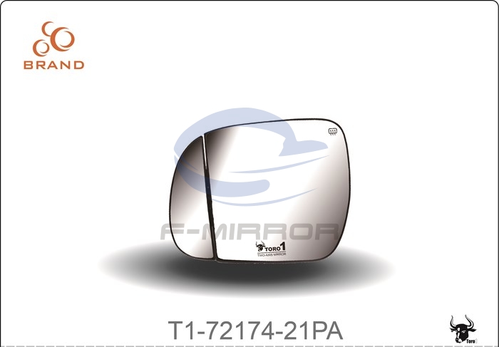 TORO1 TWO-AXIS MIRROR GLASS W/PLATE,OE STYLE FITTING