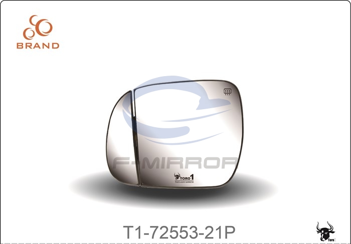 TORO1 TWO-AXIS MIRROR GLASS W/PLATE,OE STYLE FITTING