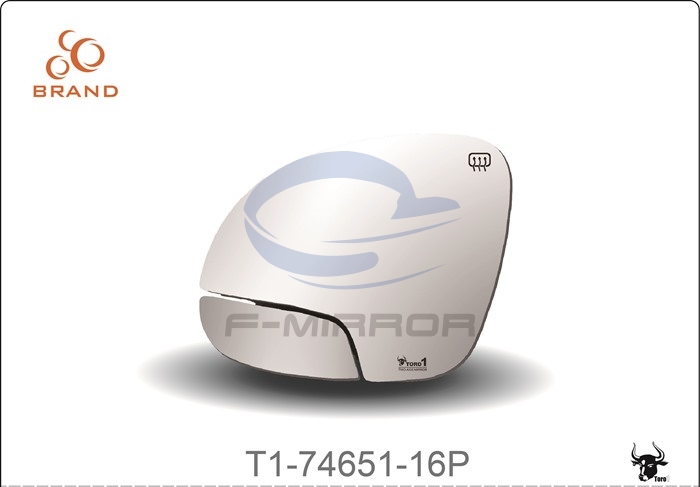 TORO1 TWO-AXIS MIRROR GLASS W/PLATE, OE STYLE FITTING